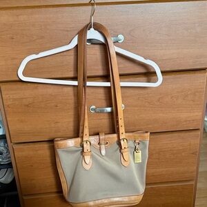 VINTAGE Dooney & Bourke Elegant Tan and Brown Tote Bag